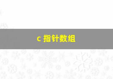 c 指针数组